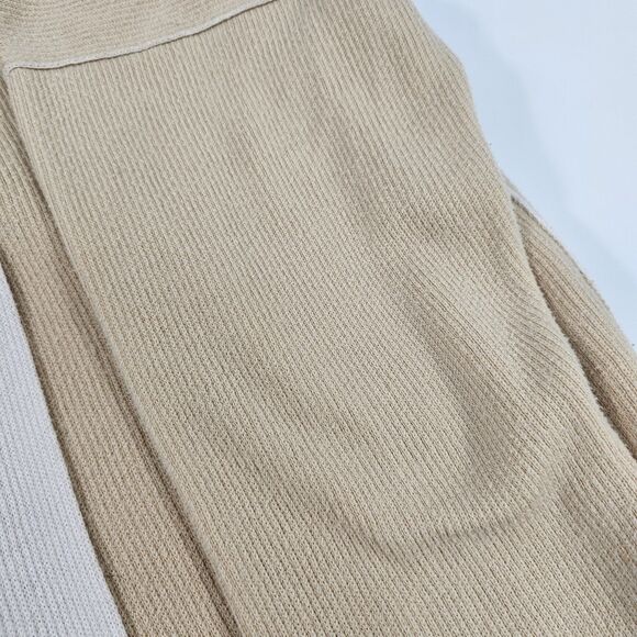 Eileen Fisher Organic Cotton TENCEL™ Knit Cardigan Beige L Open Front Pockets - Picture 8 of 8